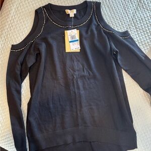 Michael Kors Black Cold Shoulder Sweatshirt